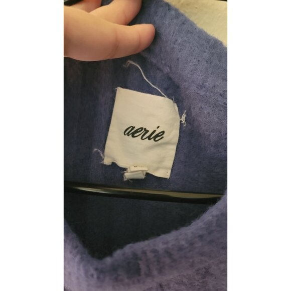 Aerie Blue Nylon Viscose Pullover Sweater Size M - Picture 5 of 6